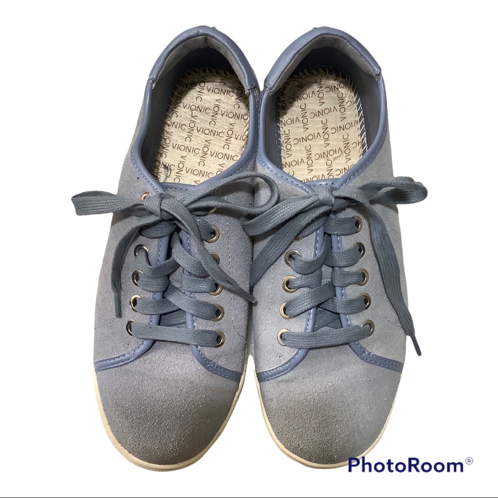 VIONIC BRINLEY WOMEN SUEDE BLUE LACE UP SNEAKERS. SIZE 7.5 - Picture 2 of 11